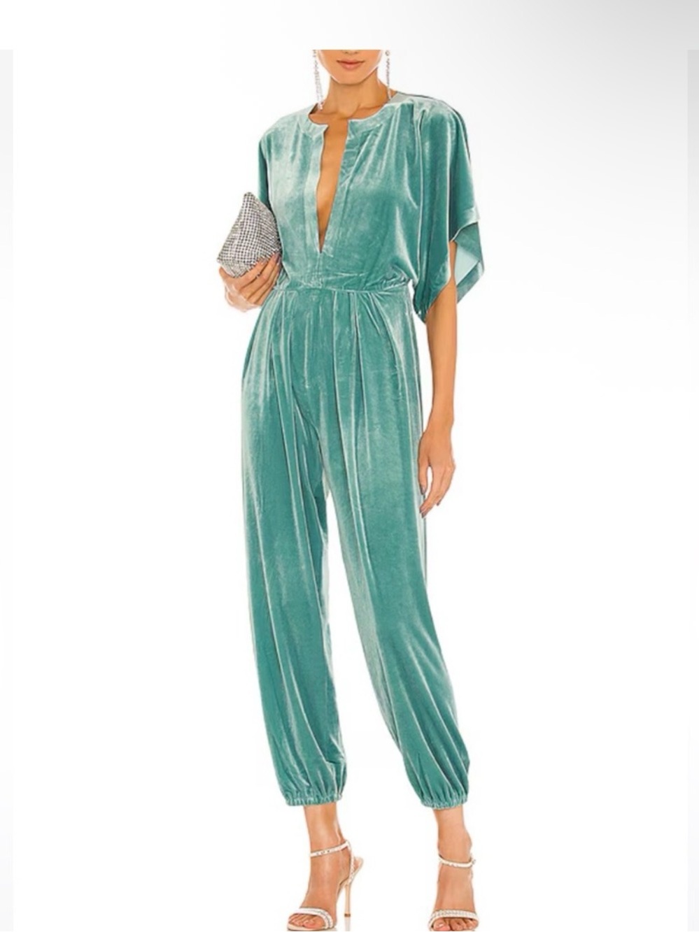 Norma Kamali Rectangle Jog Jumpsuit - Vintage Mint Velvet NWT Size M/38